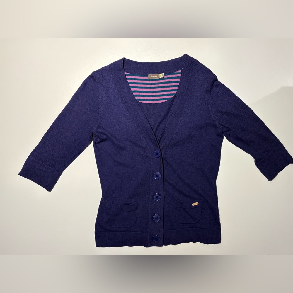 Roots Women's Rich Purple Cardigan Sweater